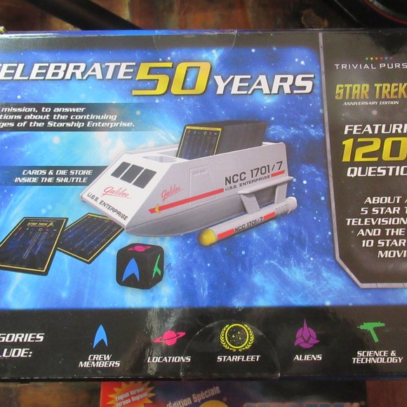 NEW Star Trek Trivial Pursuit - 50th Anniversary Edition - Galileo Shuttle & Uno - Picture 4 of 5